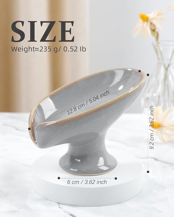 Soap Dish, Self Draining Bar Soap Holder - Image 3