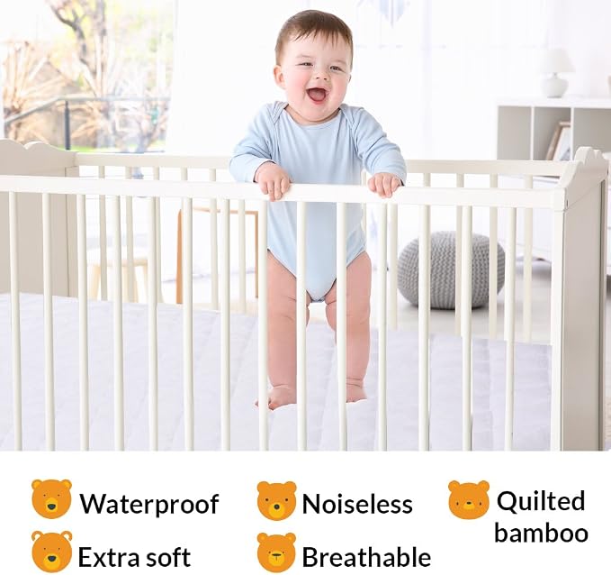 Mini Crib Mattress Protector 100% Waterproof, Noiseless – Viscose Made from - Image 4