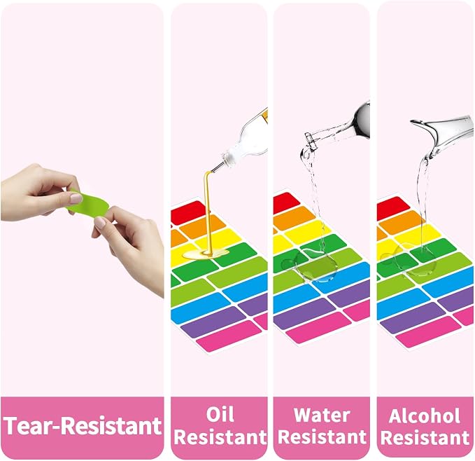 STARLIBOO Removable Labels, Removable Colored Labels Stickers, Self-Adhesive - Image 4