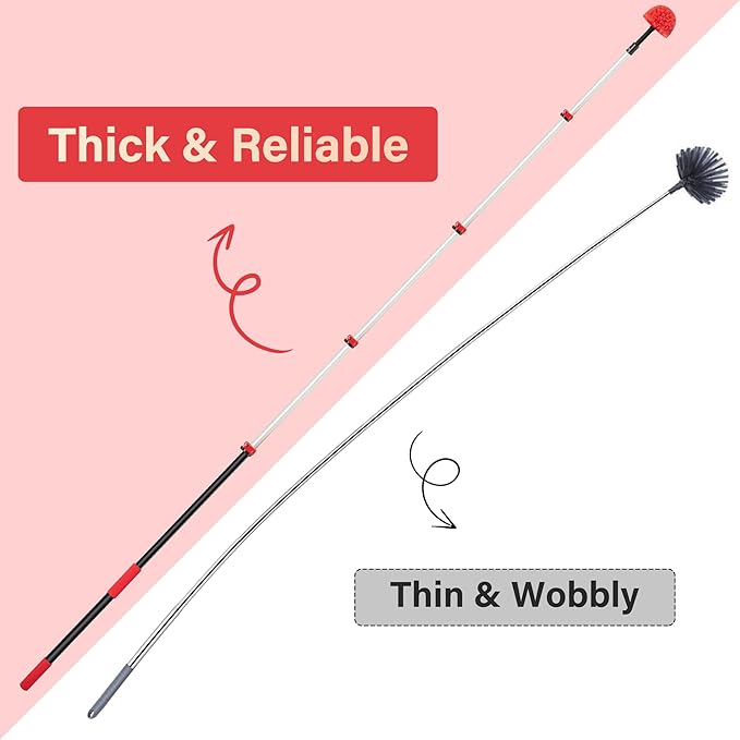 7-24 FT Extension Pole with 2 Outdoor Cobweb Brushes, 30 FT High Reach Ceiling - Image 7