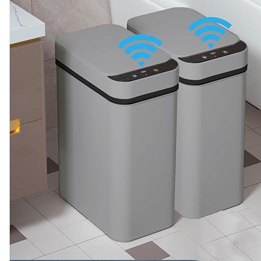 Yatmung 2 Pack - 2.5 Gallon Motion Sensor Bathroom Trash Can - Slim Smart Trash by Yatmung