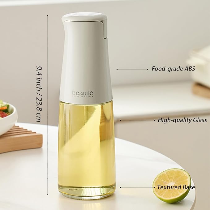 17oz Glass Oil Dispenser for Kitchen, Auto Flip、Non-Drip、Leak Proof, Oil - Image 4