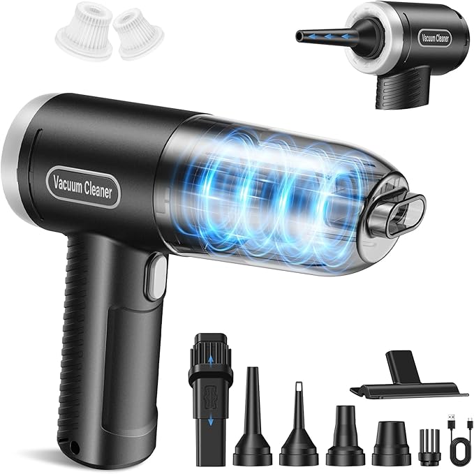 Car Vacuum Portable Cordless, 9000Pa Handheld Vacuum Mini Vacuum Cleaner High by Abanso