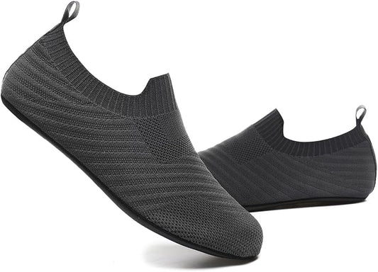 QZKDM Lightweight Slip on Grip Indoor House Slippers Barefoot Non Slip Home - Image 2