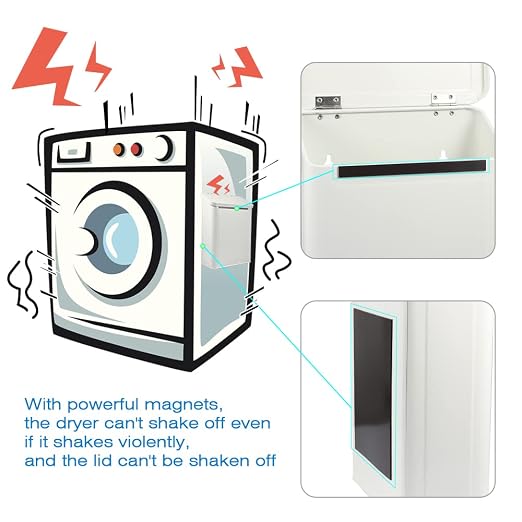 Picowe Magnetic Laundry Storage, Large Metal Lint Holder Bin - Image 3