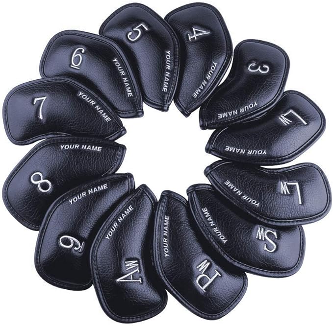 CRAFTSMAN GOLF 12pcs or 1pc Thick Synthetic Leather Golf Iron Head Covers Set by CRAFTSMANGOLF