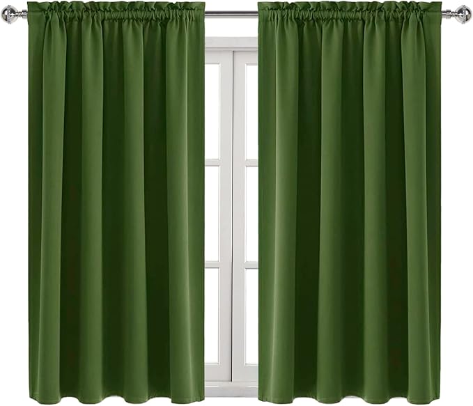 DWCN Olive Green Room Darkening Blackout Curtains - Image 9