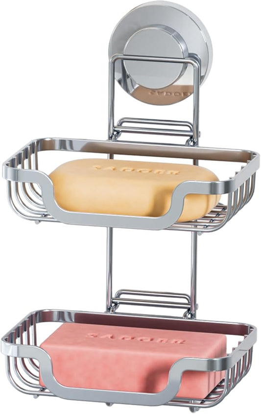 TAILI Double Layer Soap Dish Holder, Bar Soap Tray Suction Cup by TAILI