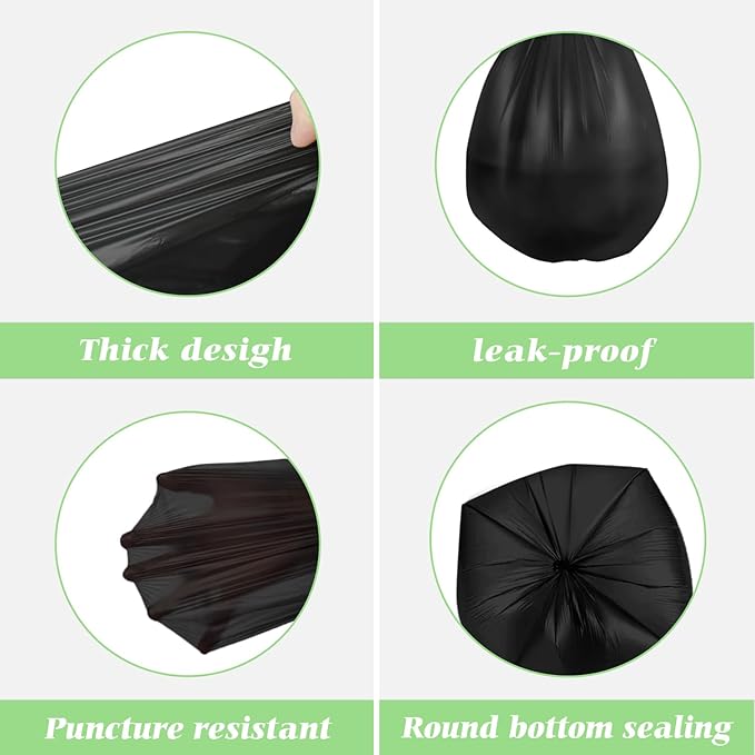8 Gallon 130 Counts Strong Trash Bags Garbage Bags by RayPard, fit 30 Liter - Image 4