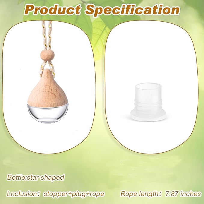 BBTO 50 Pcs Hanging Car Air Freshener Car Diffuser Bottles Empty Glass Perfume - Image 3