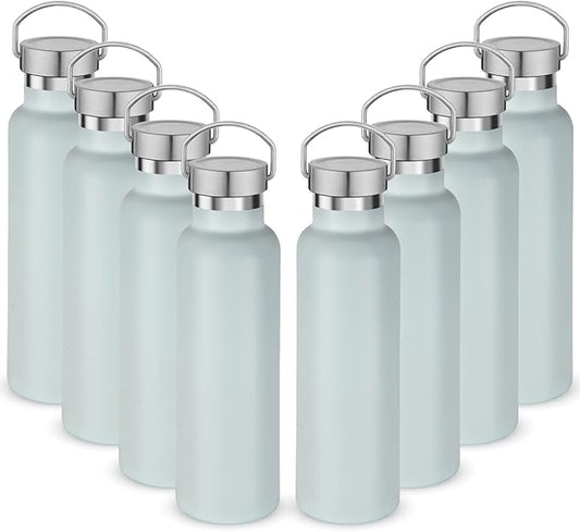 Neihepal 20 oz Insulated Water Bottles Bulk 8 Pack, Stainless Steel Double Wall by Neihepal