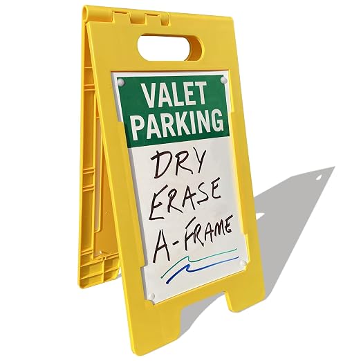 SmartSign 25 x 12 inch Dry Erase “Valet Parking” Two-Sided Write-On Standing by SmartSign