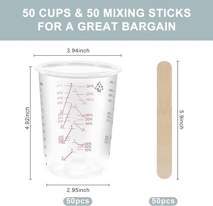 50-Pack Mixing Cups Set Paint Mixing Cups 20 oz - Image 2