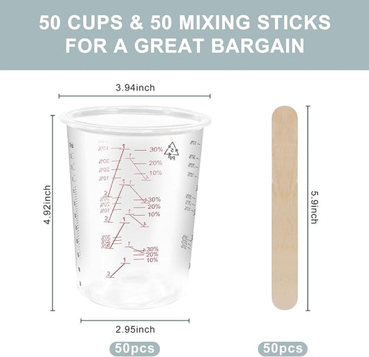 50-Pack Mixing Cups Set Paint Mixing Cups 20 oz - Image 2