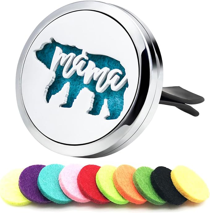 30mm Mama Bear Car Diffuser Vent Clip Essential Oil Aromatherapy Air Freshener by AZNECK