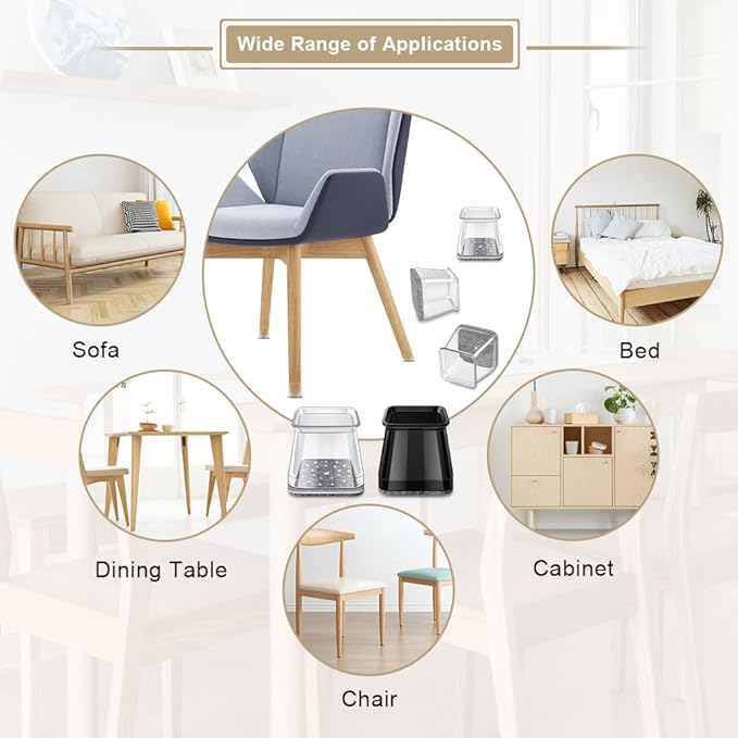 32 Pcs Square Chair Leg Floor Protectors - Image 3