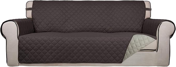 PureFit Reversible Quilted Sofa Cover, Water Resistant Slipcover Furniture by PureFit