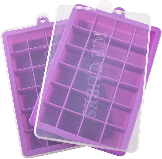 Ice Cube Tray, Silicone Square Ice Trays Easy Release Stackable Ice Cube Mold by Guardians