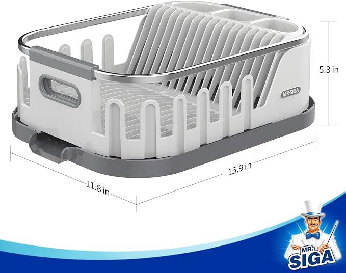 MR.SIGA Dish Drying Rack for Kitchen Counter, Compact Dish Drainer - Image 7
