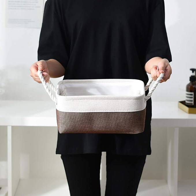 Small Storage Baskets for Shelves, Fabric Storage Baskets for Closet,