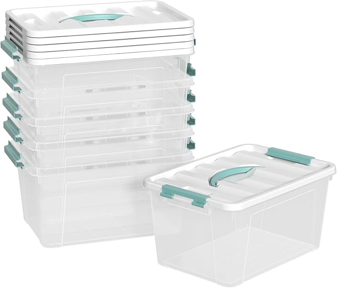 Xyskin 6 Pack 14 Quart Stackable Plastic Storage Bins - Image 7
