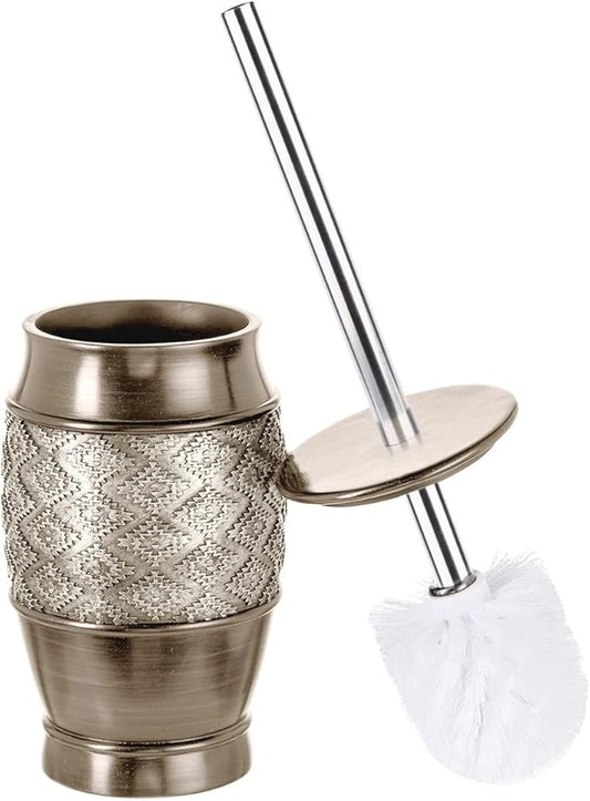 Creative Scents Dublin Silver Toilet Brush Set by CreativeScents