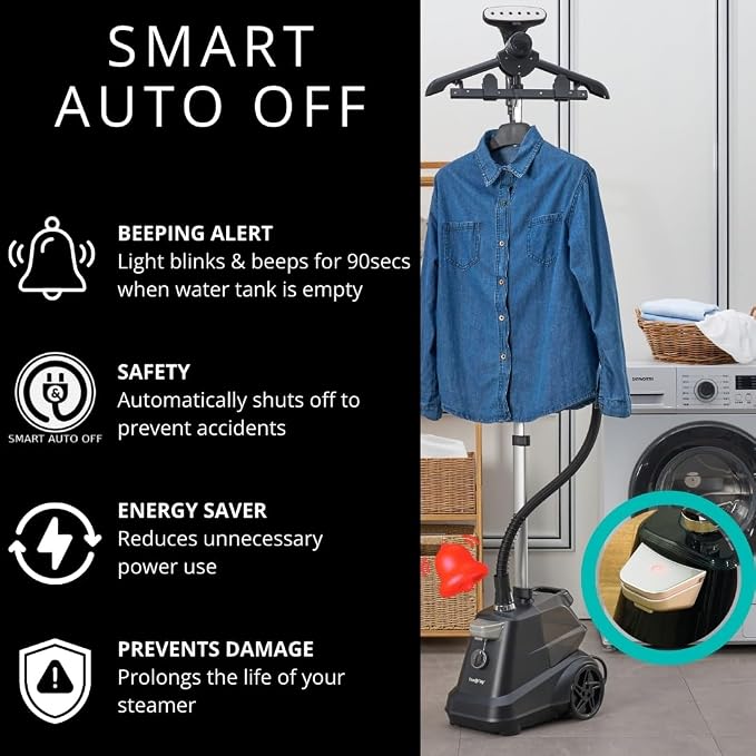 True & Tidy® Heavy-Duty Industrial Standing Garment Steamer - Image 3