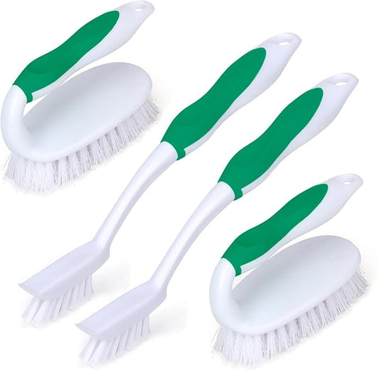 Scrub Brush Set, 4 Pack Deep Cleaning Brush Kit by HileSwan