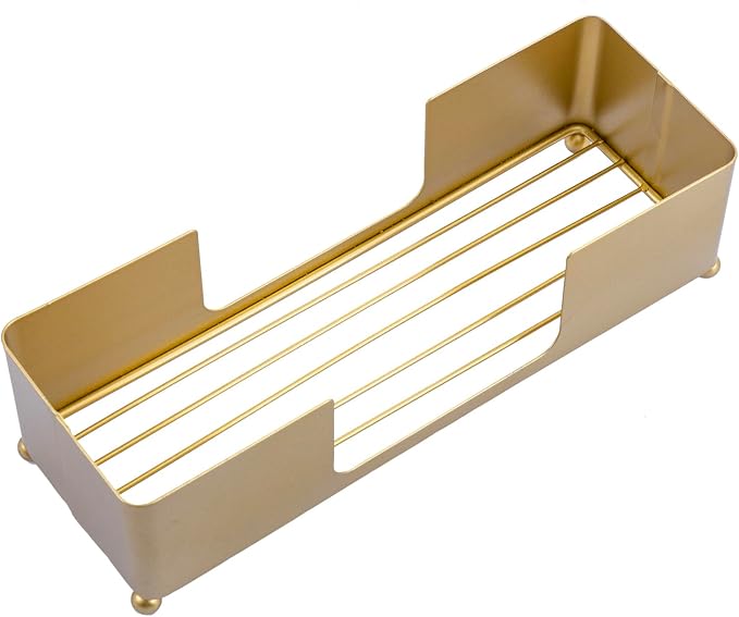 MyGift Modern Brass Tone Metal Tabletop Folded Hand Towel Holder, Commercial - Image 7