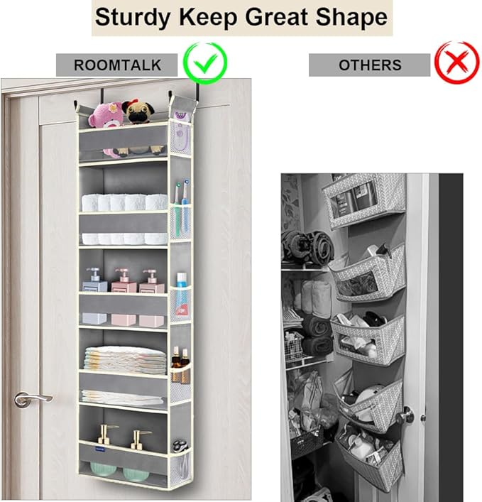 Over The Door Organizer 5-Shelves and 10 Side Pockets, Over The Door Storage - Image 3