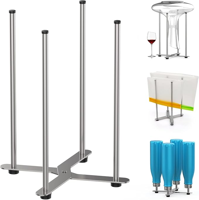 Plastic Bag & Bottle Drying Rack, Collapsible Countertop Stand by SHILFID
