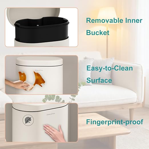 3.2Gallon Bathroom Trash Bin - Image 3