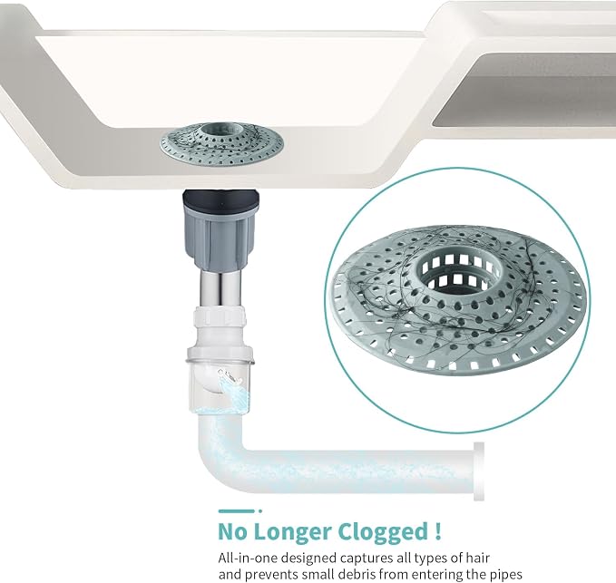 Shower Hair Drain Catcher, Silicone Bathtub Drain Hair Catcher Strainer - Image 6