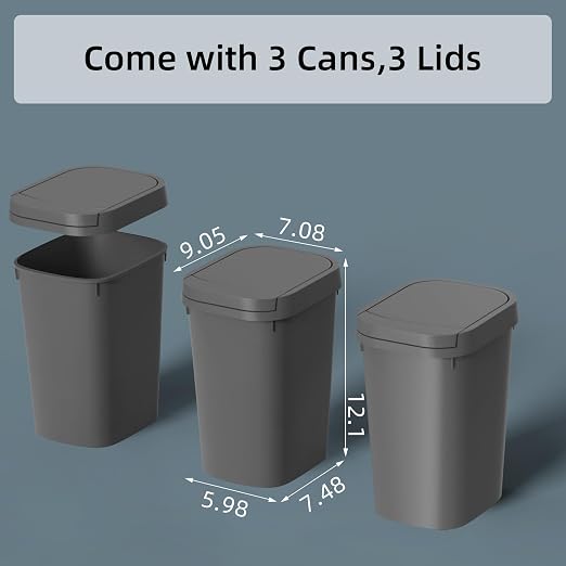3 Pack Bathroom Small Trash Can - Image 6