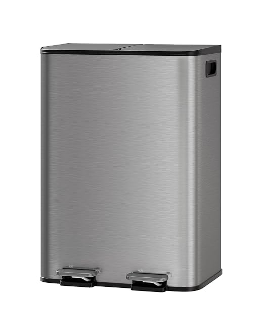 GarveeHome 2 x 8 gal Stainless Steel Double Trash Can by GarveeHome