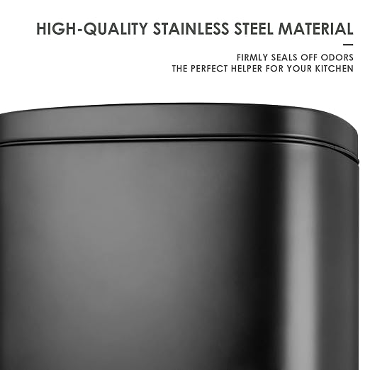 AthLike Trash Can, Stainless Steel Kitchen Garbage Can, Step Waste Bin - Image 3