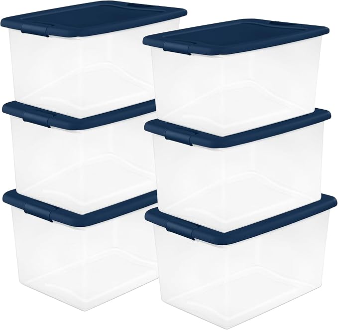 Sterilite 24-Pack Color Program, Large Clear Plastic Storage Bins - Image 7