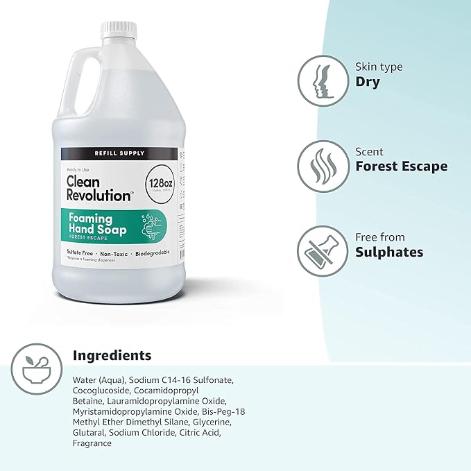 Clean Revolution Foaming Hand Soap Refill Supply Container, Ready to Use Formula - Image 5