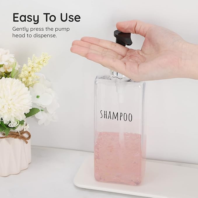 Segbeauty 3pcs Clear Soap Dispenser, 16.9oz Refillable Shampoo Conditioner - Image 4