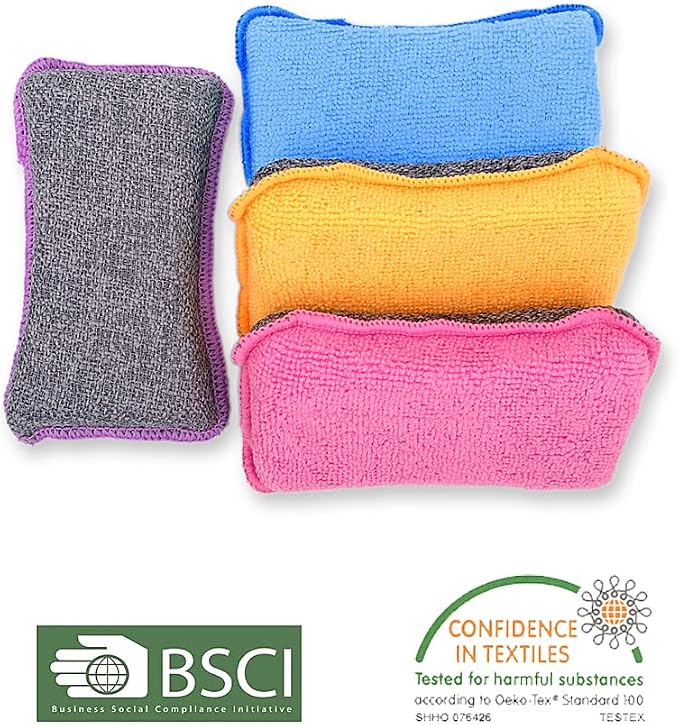 UPSTAR Kitchen Sponges for Dishes, Microfiber Cleaning Scrubber, Non-Scratch - Image 6