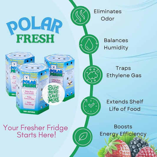 All-in-1 Refrigerator Deodorizer & Produce Saver by Polar Fresh 3 Pack – Fridge - Image 2