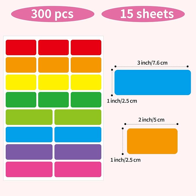 STARLIBOO Removable Labels, Removable Colored Labels Stickers, Self-Adhesive - Image 2