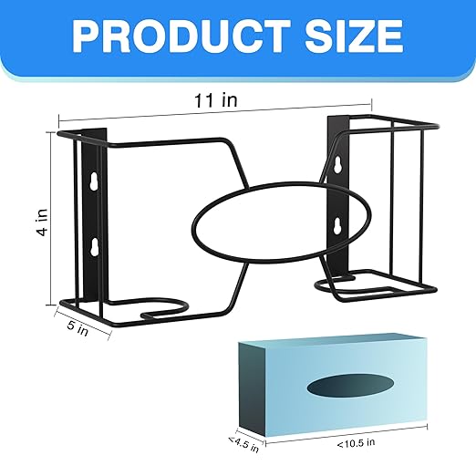 Glove Box Holder for Wall Mount, Disposable Glove Dispenser, Metal Box - Image 6