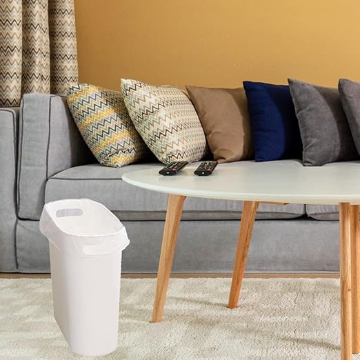 Small Trash Can Plastic Bathroom Wastebasket 3.2 Gallon Slim Garbage Container - Image 6