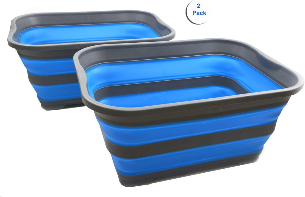 SAMMART Set of 2-40L (10.5 Gallon) Collapsible Plastic Laundry Basket-Pop Up ...