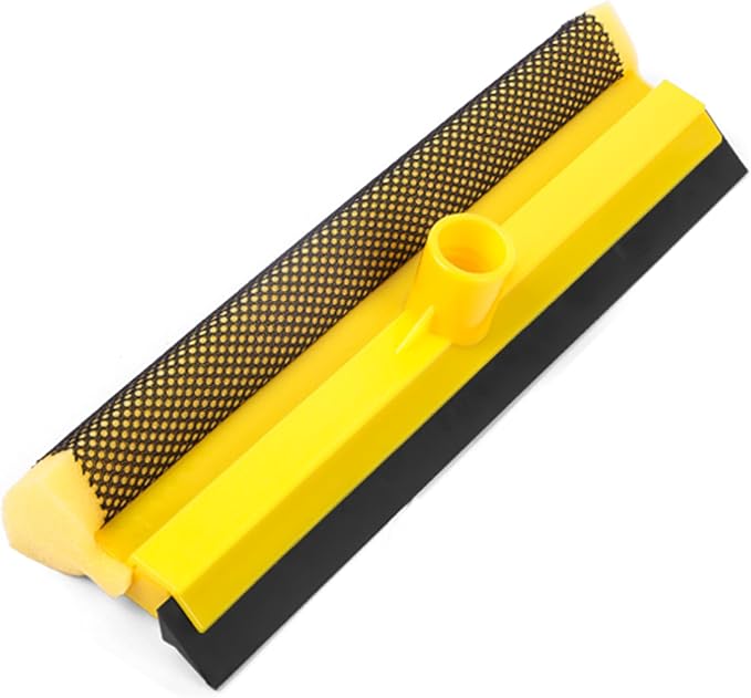 11.6" Window Squeegee with Scrubber, 2-in-1 Car Glass Cleaning Kit with Sponge by Opow