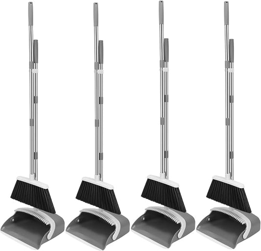 NACENA Broom and Dustpan Set, 52-in Long Adjustable Handle Broom Dustpan Combo by NACENA