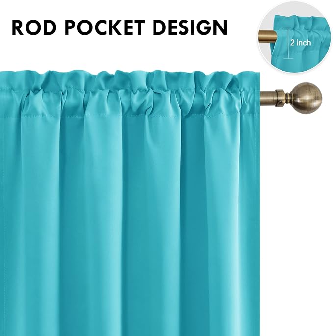 DWCN Blackout Curtains Room Darkening Thermal Insulated Bedroom Curtains Window - Image 4