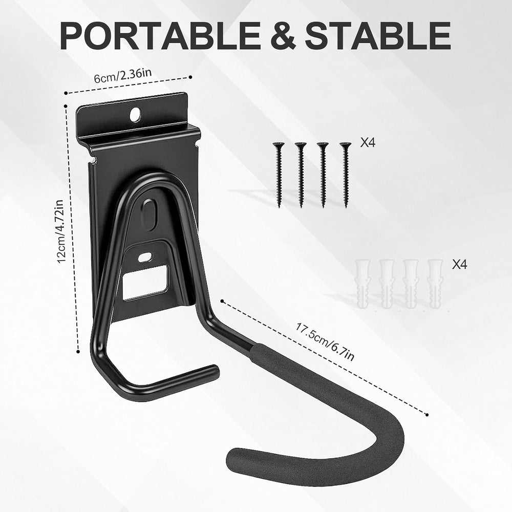 Slatwall Bike Hooks, Heavy Duty Bicycle Hangr with PVC Coating, Wall Mount Ve...