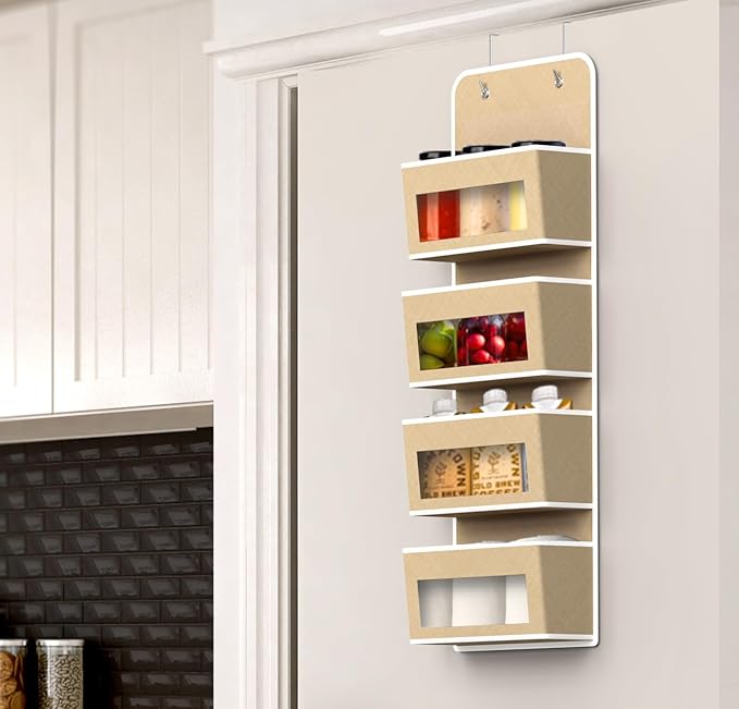 Simple Houseware 4 Clear Window Pocket Over Closet Door Storage Hanging - Image 3